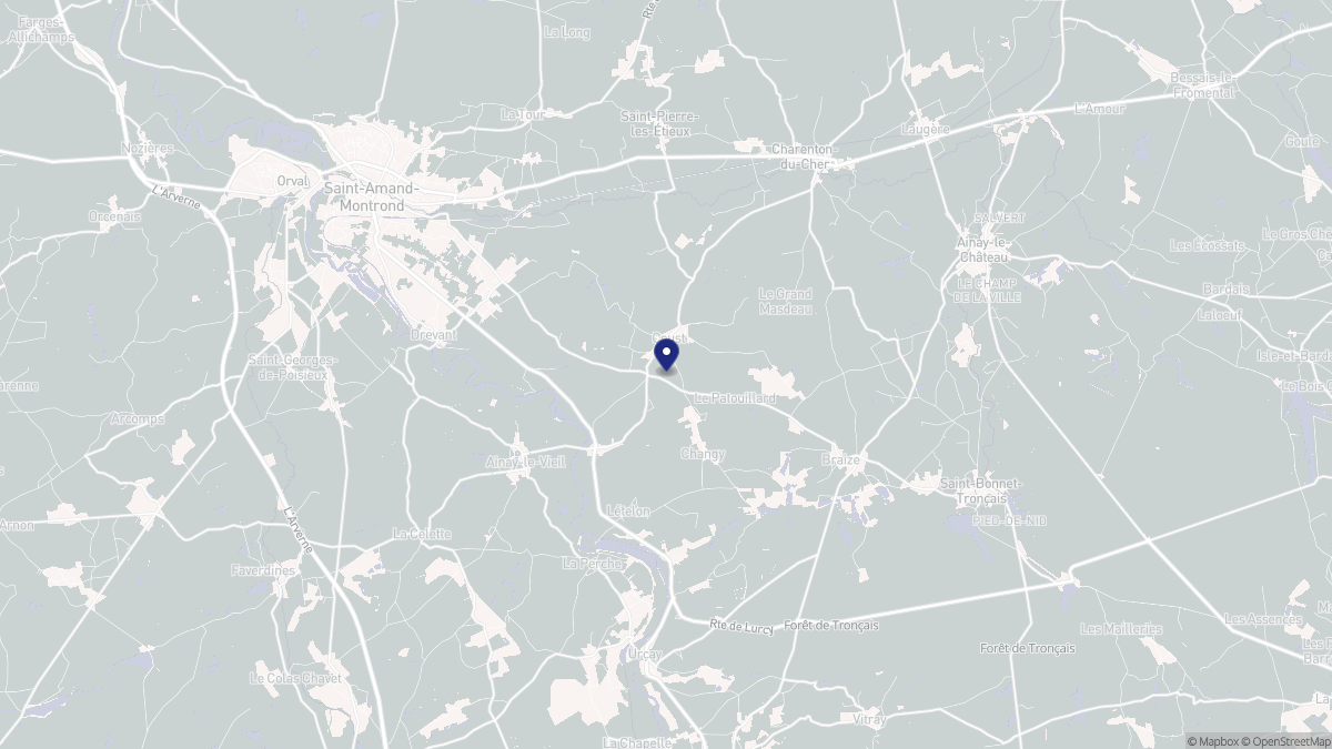 Aperçu cartographique de Coust, centré sur la commune