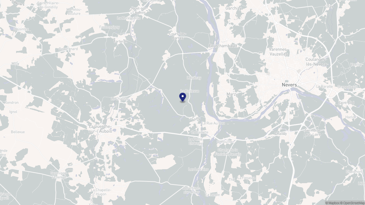 Aperçu cartographique de Cuffy, centré sur la commune