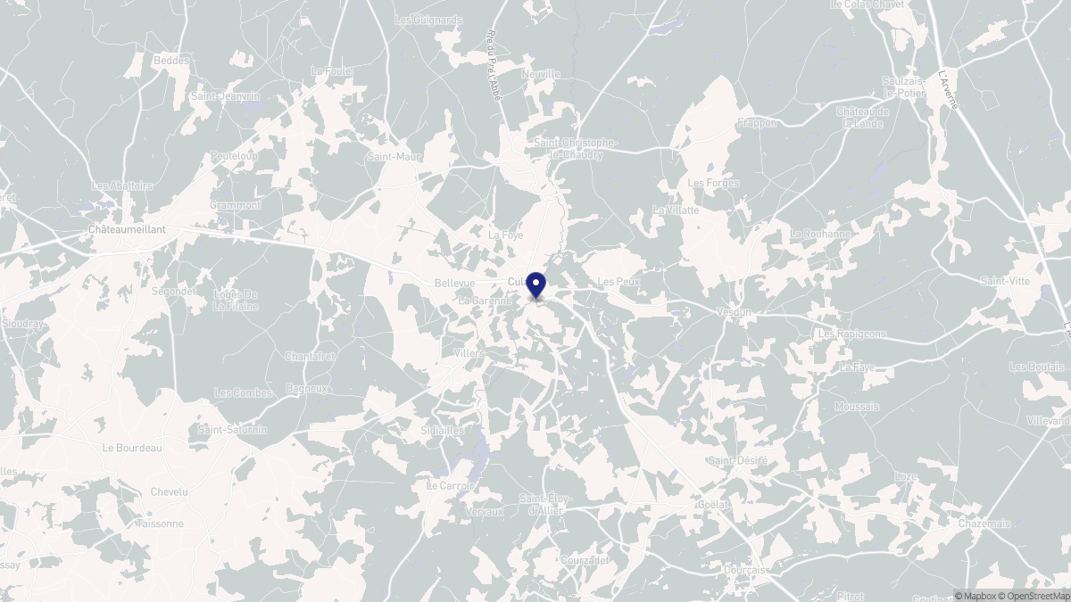 Aperçu cartographique de Culan, centré sur la commune