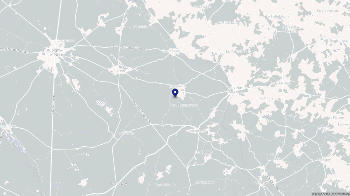 Aperçu cartographique de Dampierre-en-Crot, centré sur la commune