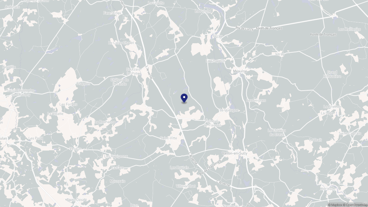 Aperçu cartographique de Épineuil-le-Fleuriel, centré sur la commune