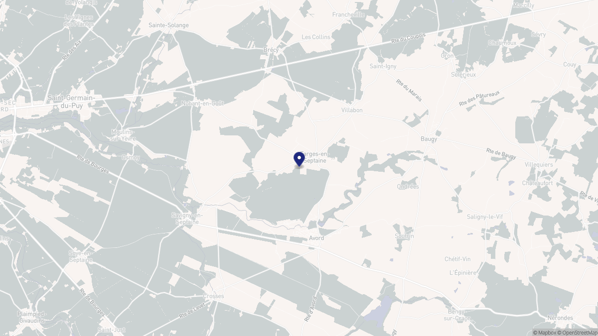 Aperçu cartographique de Farges-en-Septaine, centré sur la commune
