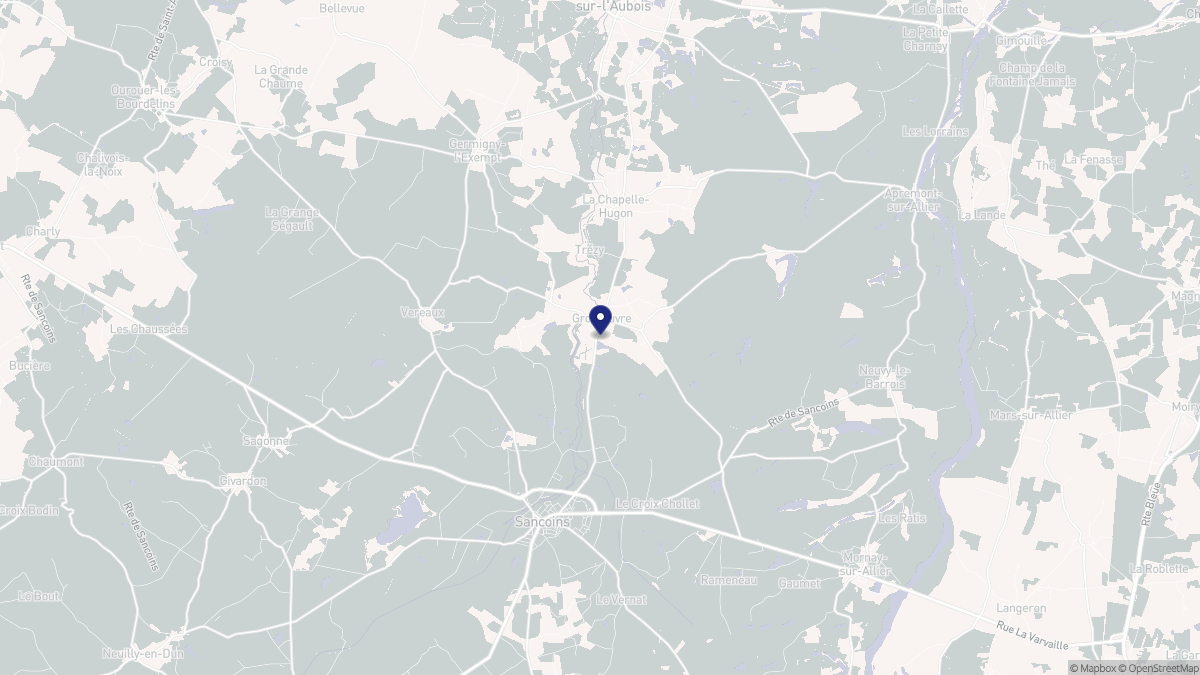 Aperçu cartographique de Grossouvre, centré sur la commune