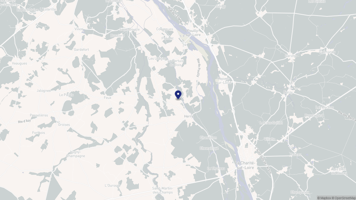 Aperçu cartographique de Herry, centré sur la commune
