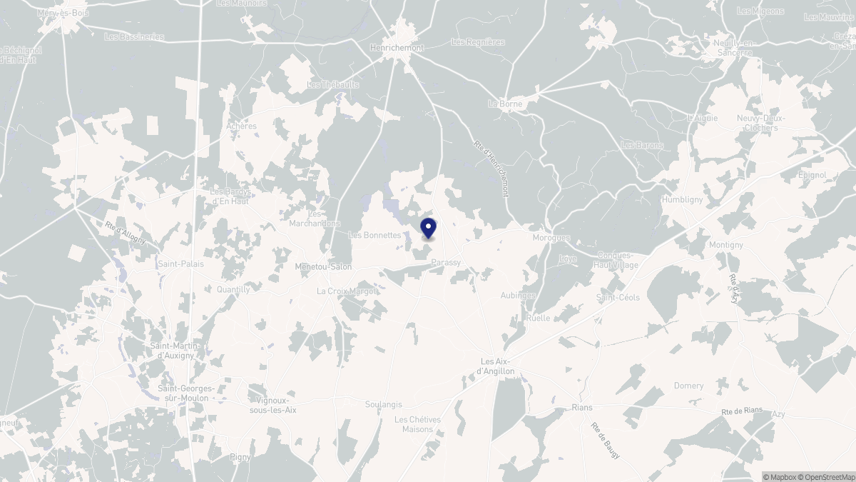 Aperçu cartographique de Parassy, centré sur la commune