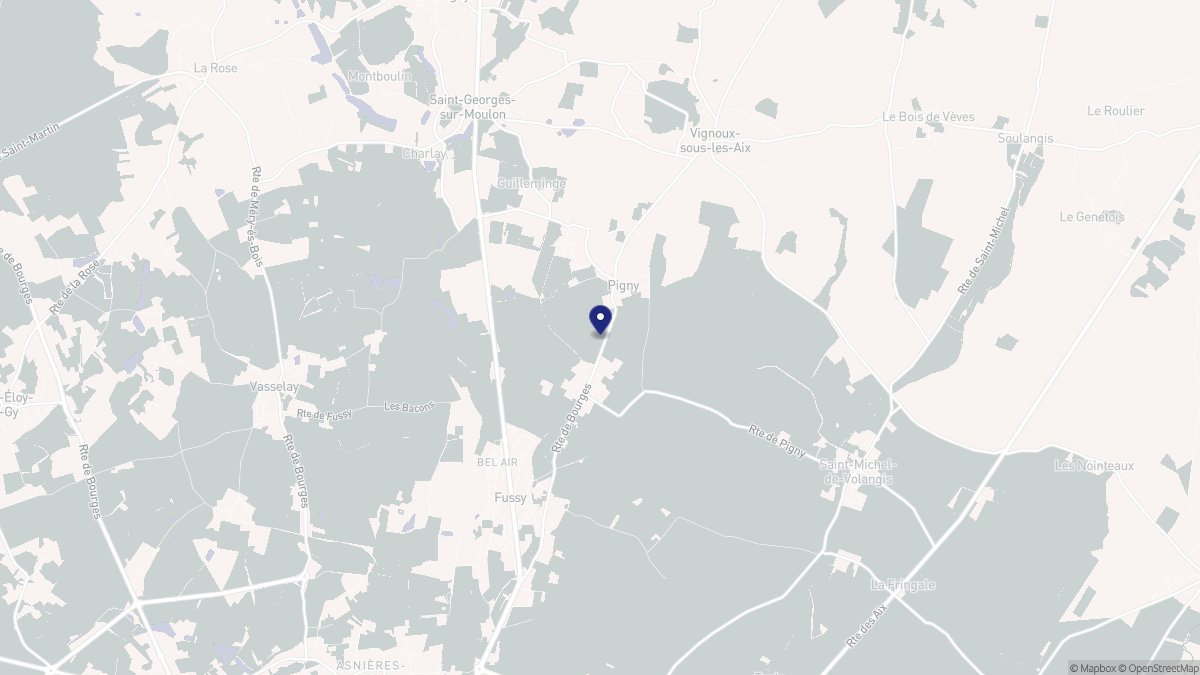 Aperçu cartographique de Pigny, centré sur la commune