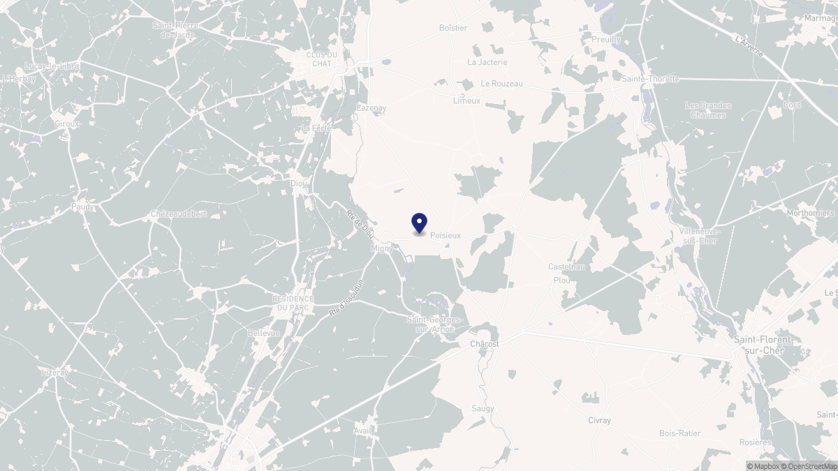 Aperçu cartographique de Poisieux, centré sur la commune