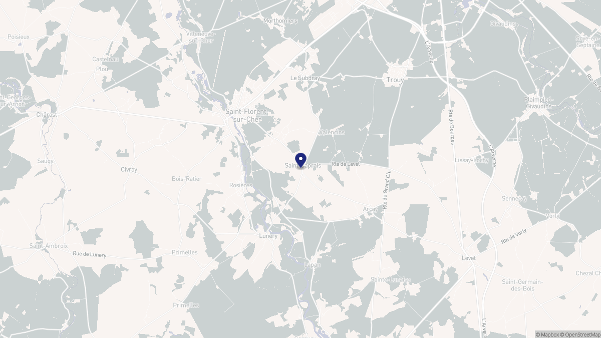 Aperçu cartographique de Saint-Caprais, centré sur la commune