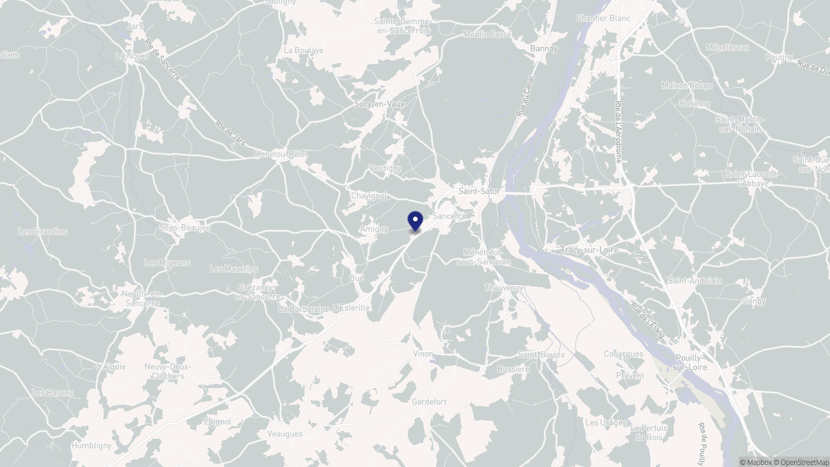 Aperçu cartographique de Sancerre, centré sur la commune