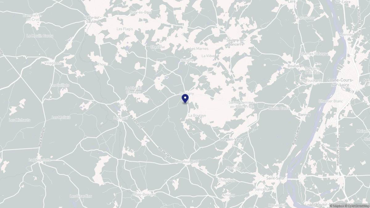 Aperçu cartographique de Subligny, centré sur la commune