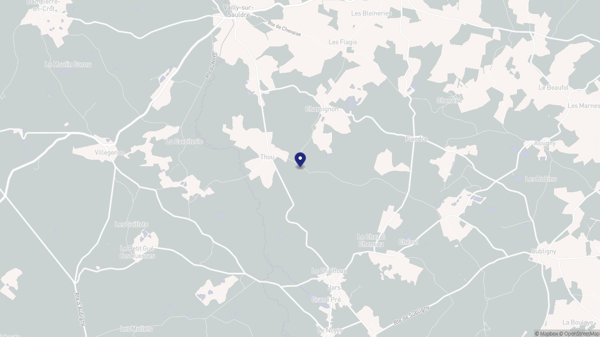 Aperçu cartographique de Thou, centré sur la commune