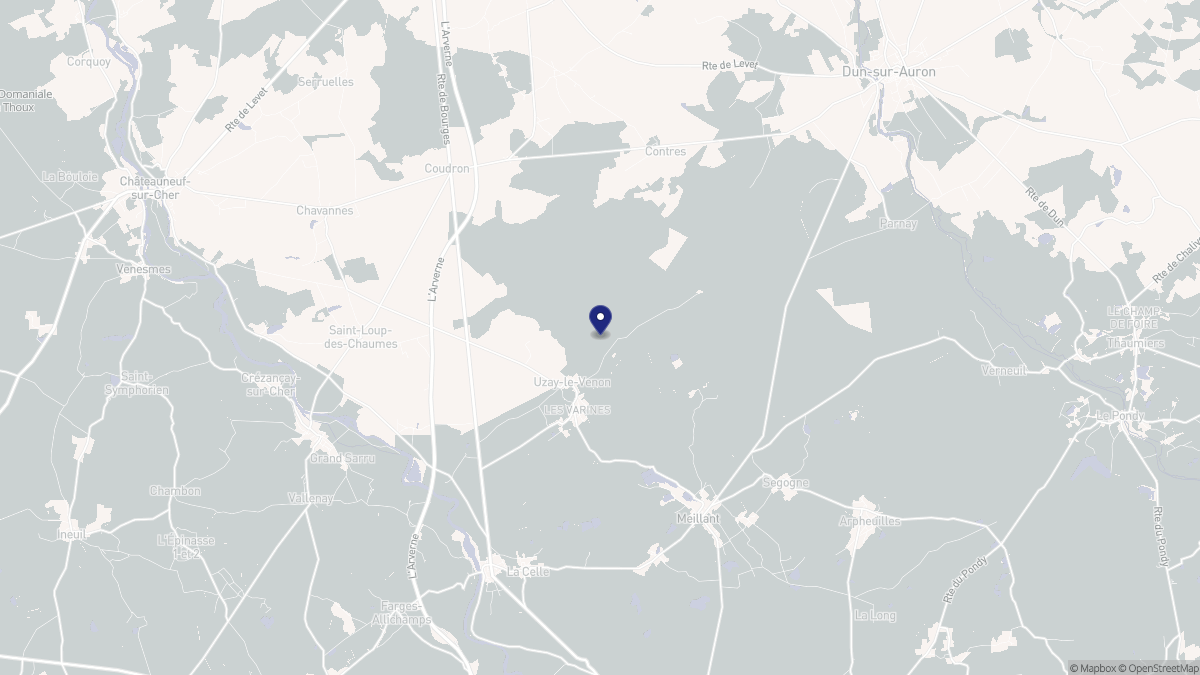 Aperçu cartographique de Uzay-le-Venon, centré sur la commune