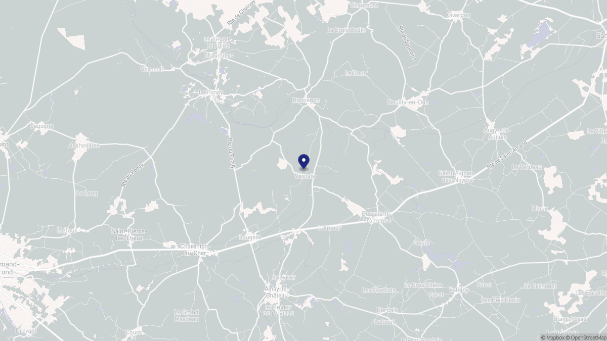 Aperçu cartographique de Vernais, centré sur la commune