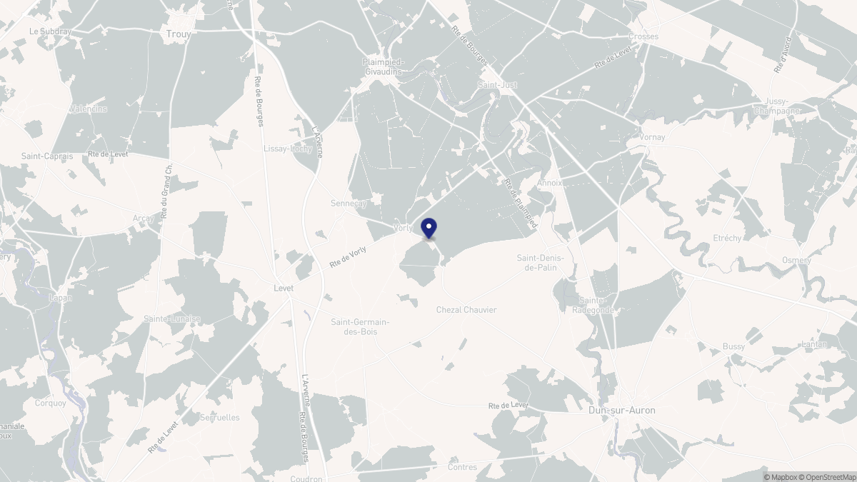 Aperçu cartographique de Vorly, centré sur la commune