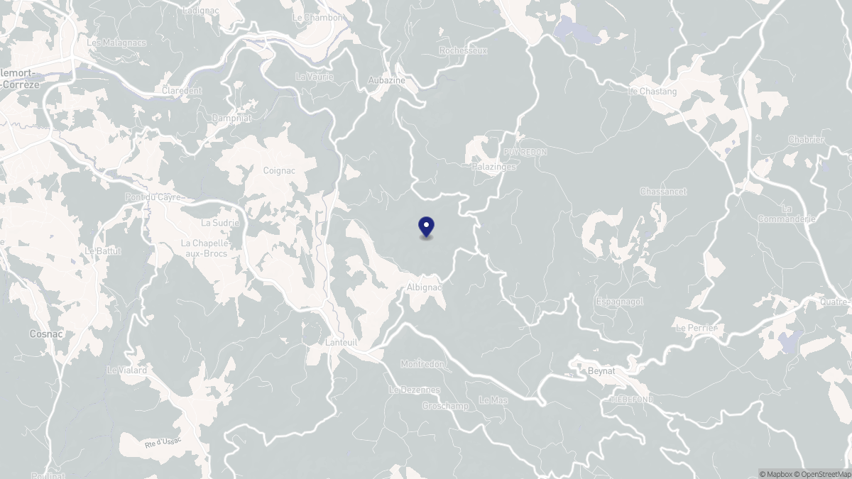 Aperçu cartographique de Albignac, centré sur la commune