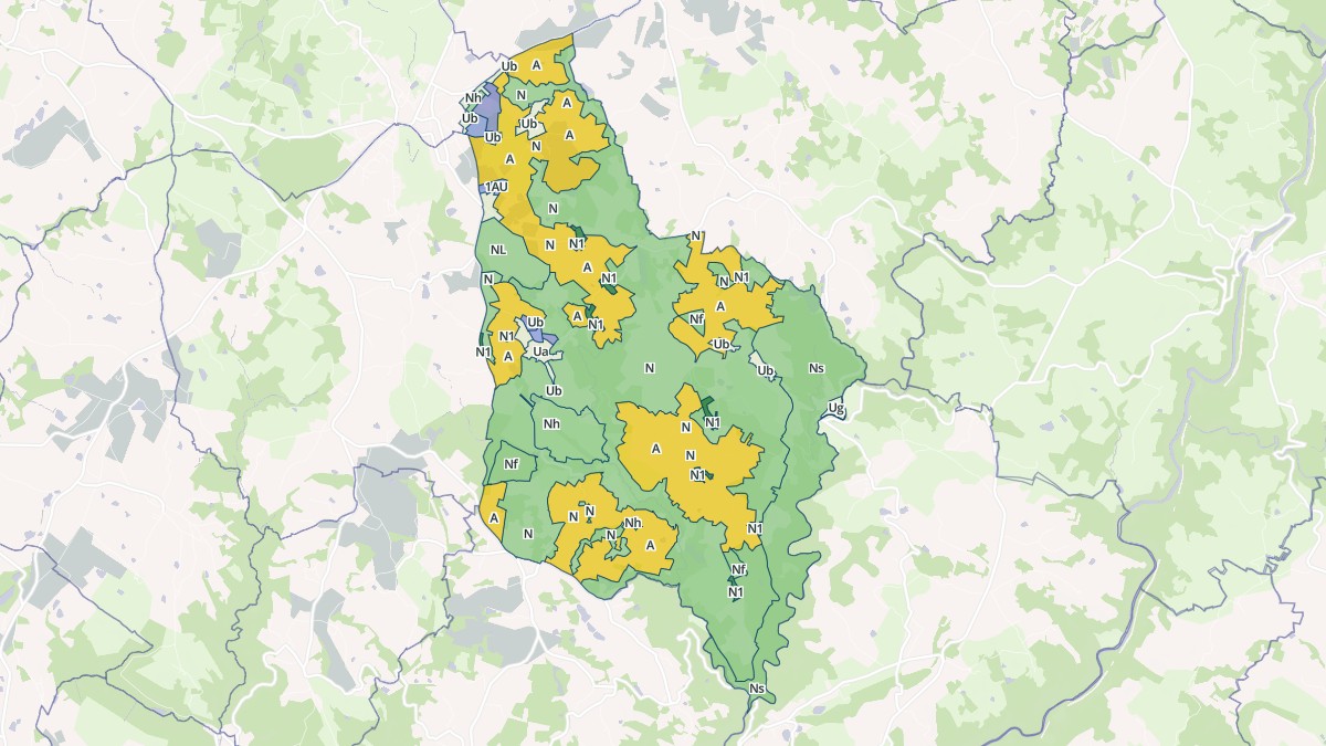 Aperçu cartographique de Beyssac, centré sur la commune