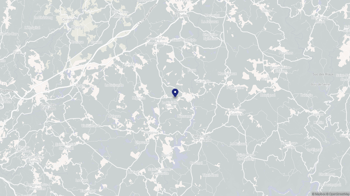 Aperçu cartographique de Champagnac-la-Noaille, centré sur la commune