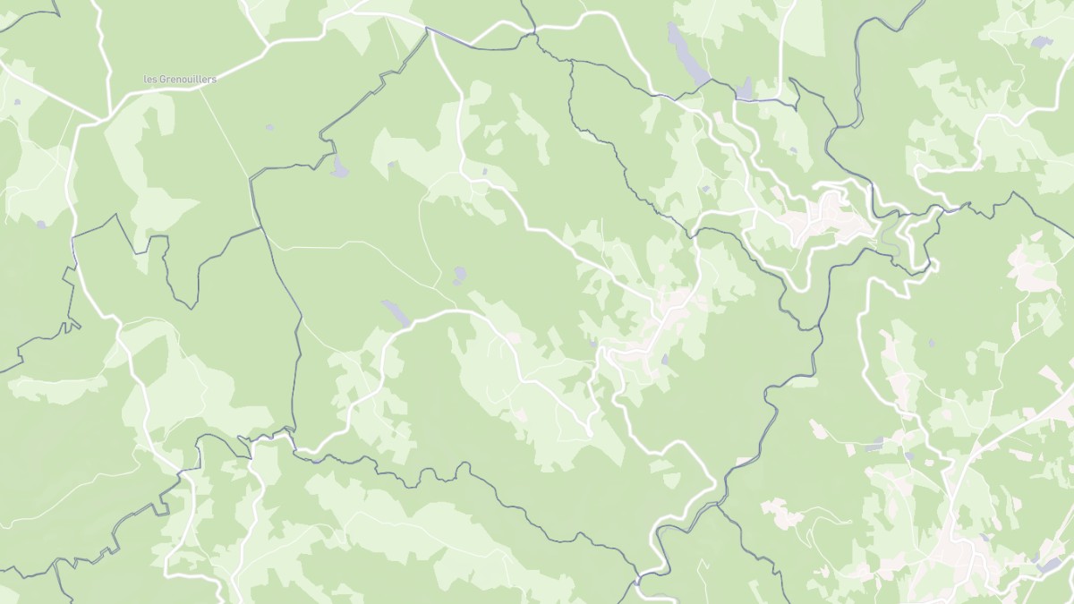 Aperçu cartographique de Champagnac-la-Prune, centré sur la commune