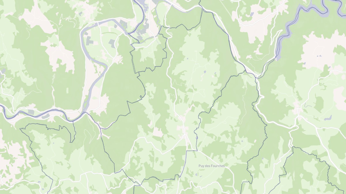 Aperçu cartographique de La Chapelle-Saint-Géraud, centré sur la commune