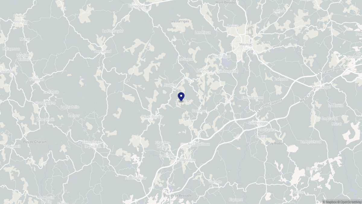 Aperçu cartographique de Davignac, centré sur la commune