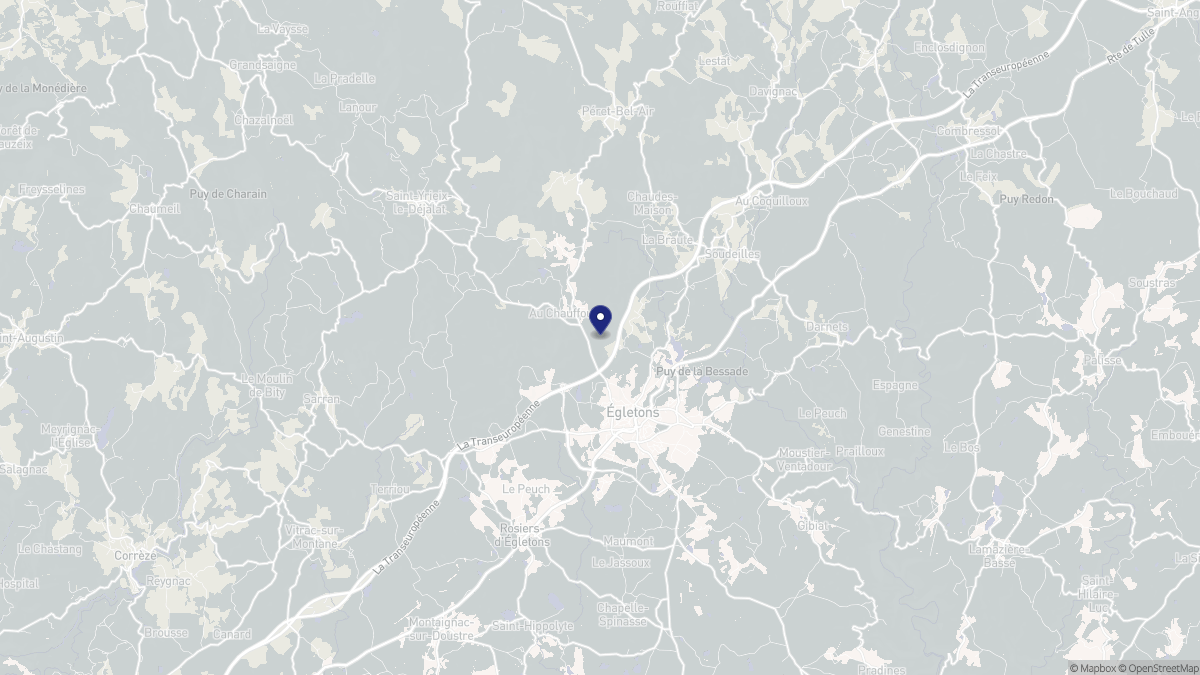 Aperçu cartographique de Égletons, centré sur la commune