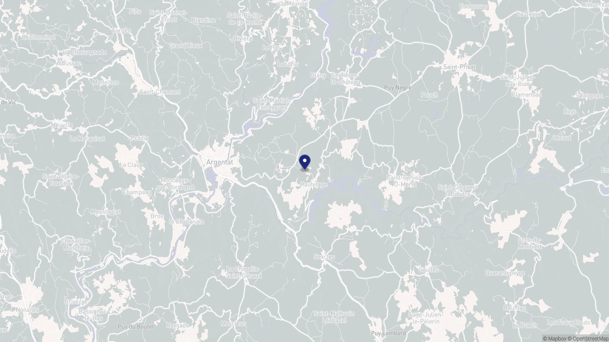 Aperçu cartographique de Hautefage, centré sur la commune