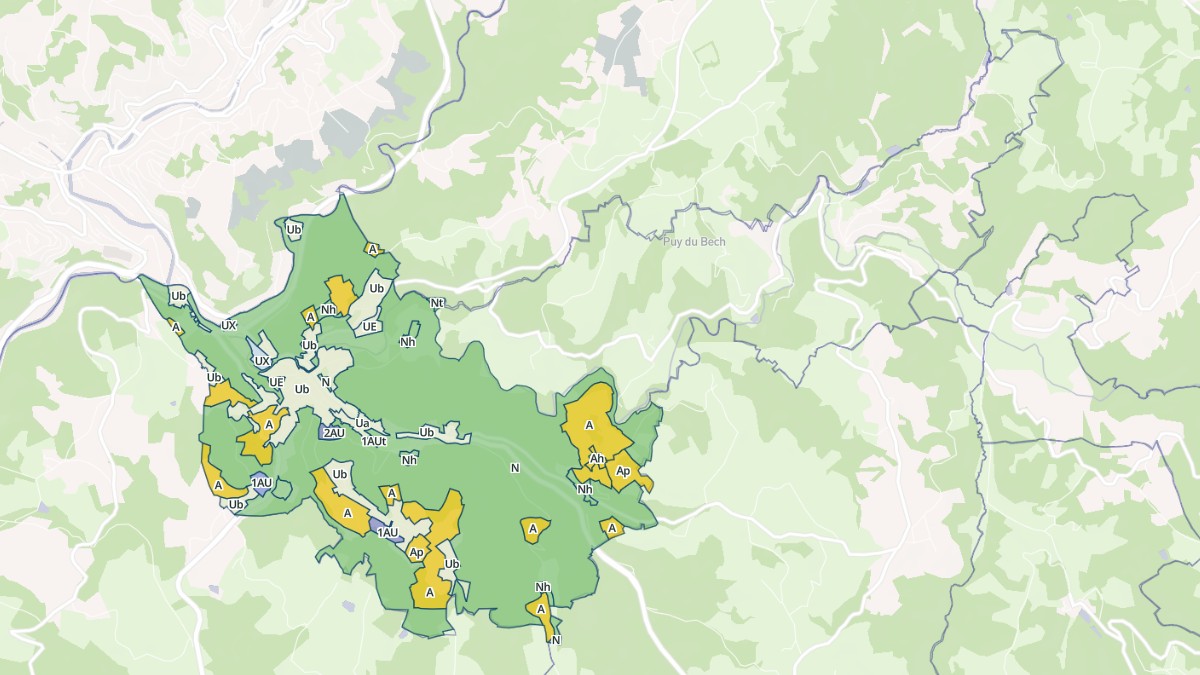 Aperçu cartographique de Laguenne-sur-Avalouze, centré sur la commune