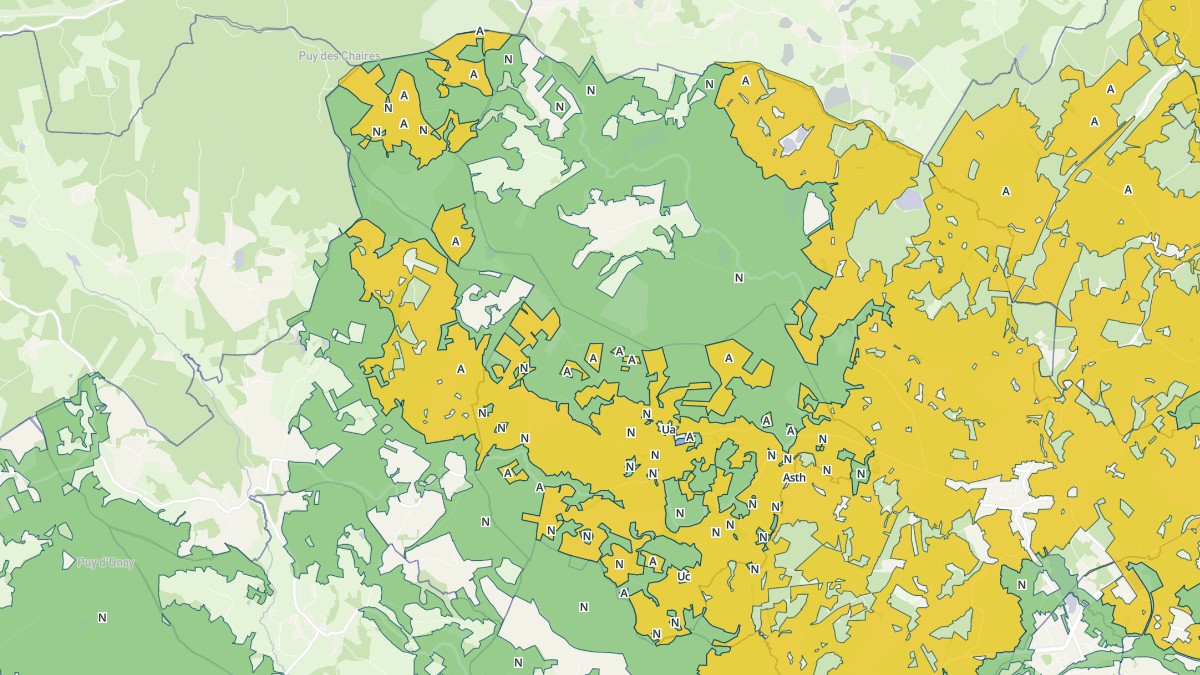 Aperçu cartographique de Lamazière-Haute, centré sur la commune