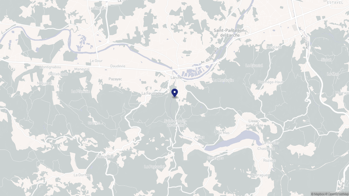 Aperçu cartographique de Larche, centré sur la commune