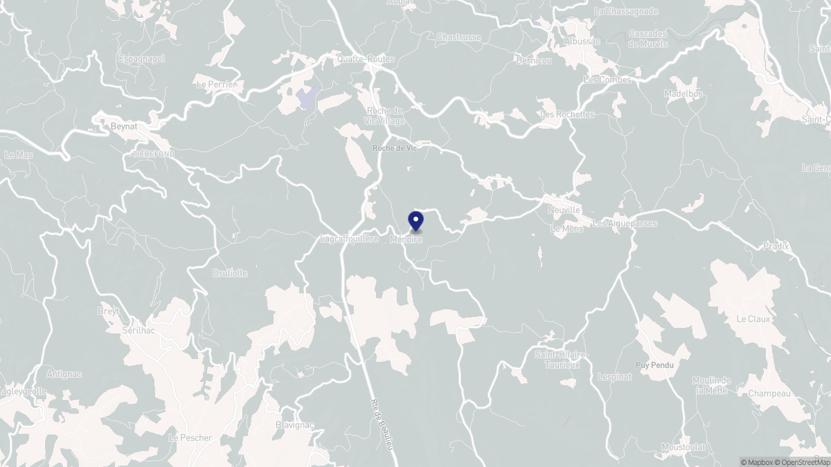 Aperçu cartographique de Ménoire, centré sur la commune