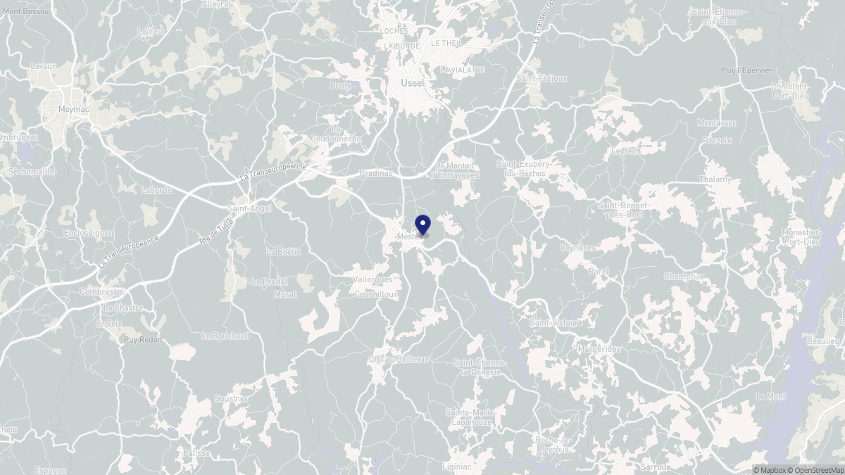 Aperçu cartographique de Mestes, centré sur la commune