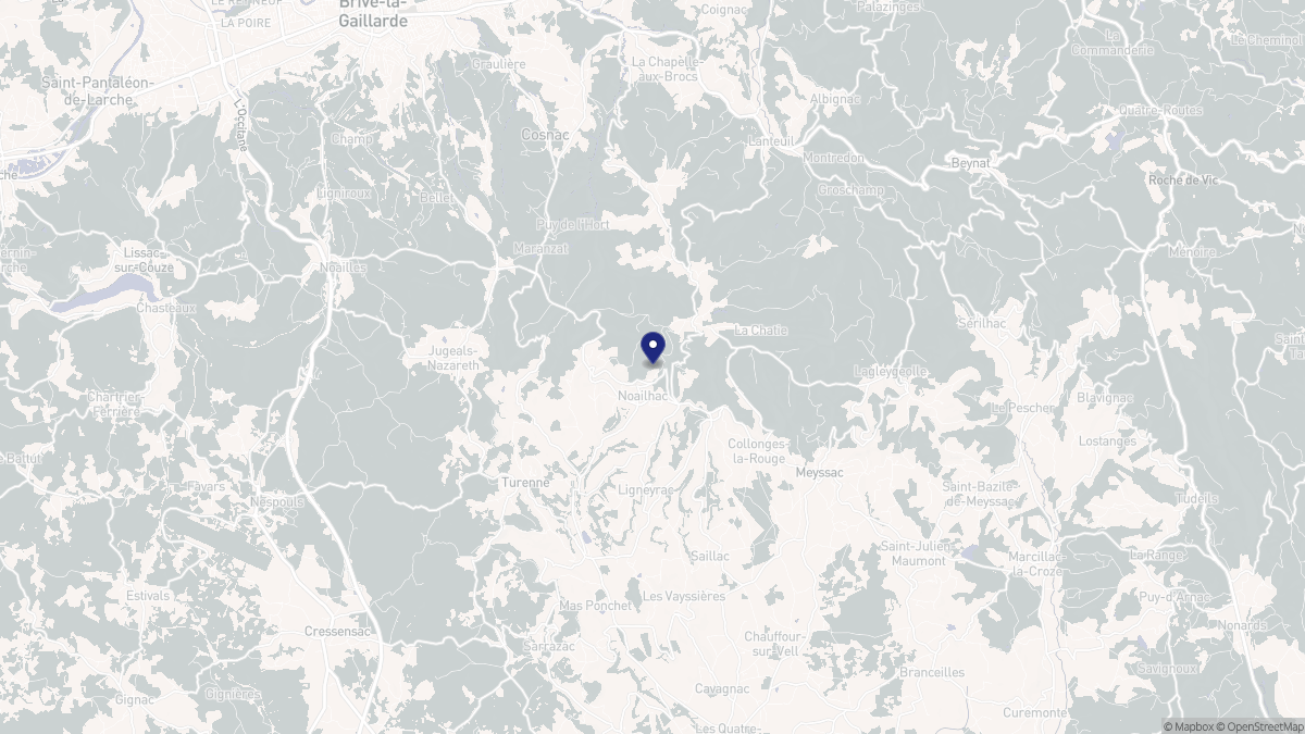 Aperçu cartographique de Noailhac, centré sur la commune