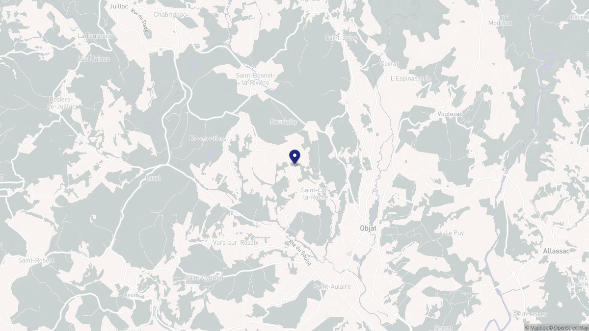 Aperçu cartographique de Saint-Cyr-la-Roche, centré sur la commune