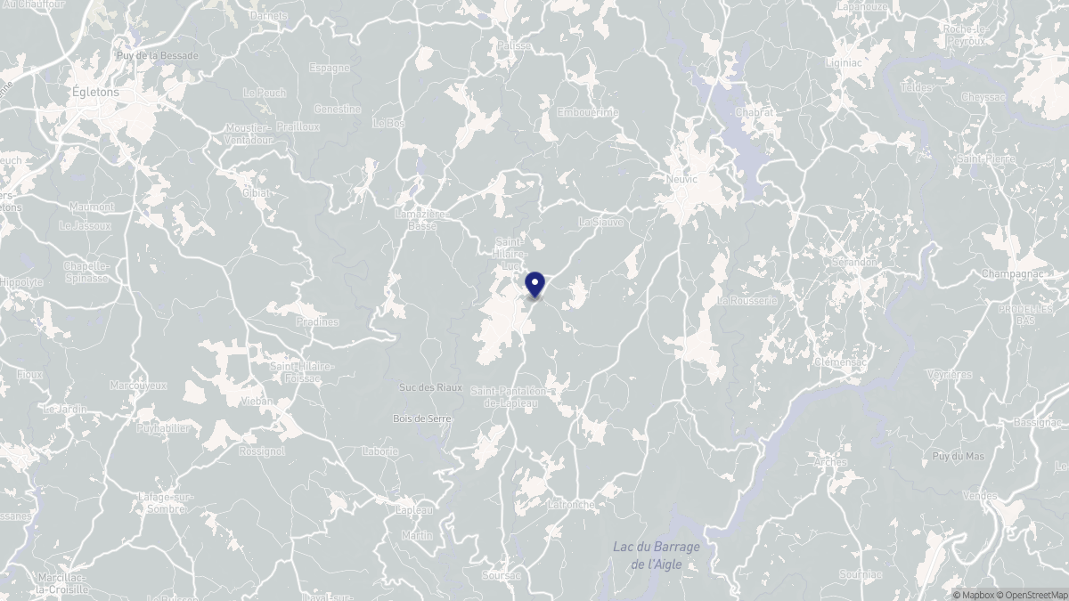 Aperçu cartographique de Saint-Hilaire-Luc, centré sur la commune