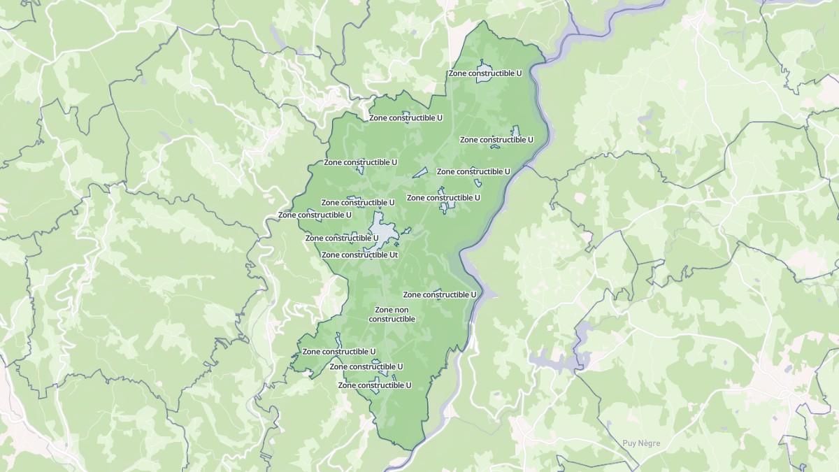 Aperçu cartographique de Saint-Martin-la-Méanne, centré sur la commune
