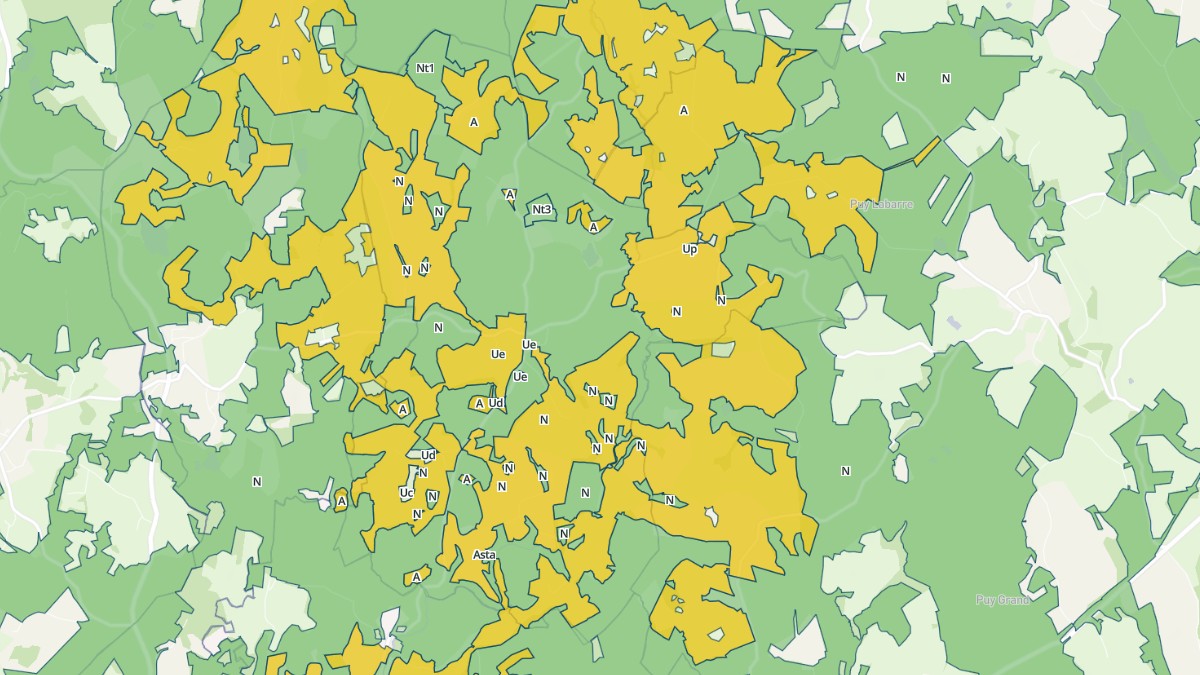 Aperçu cartographique de Saint-Pardoux-le-Neuf, centré sur la commune
