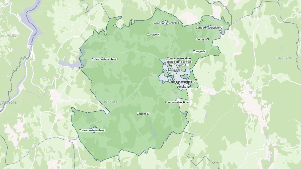 Aperçu cartographique de Saint-Privat, centré sur la commune