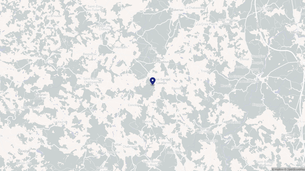 Aperçu cartographique de Saint-Sornin-Lavolps, centré sur la commune
