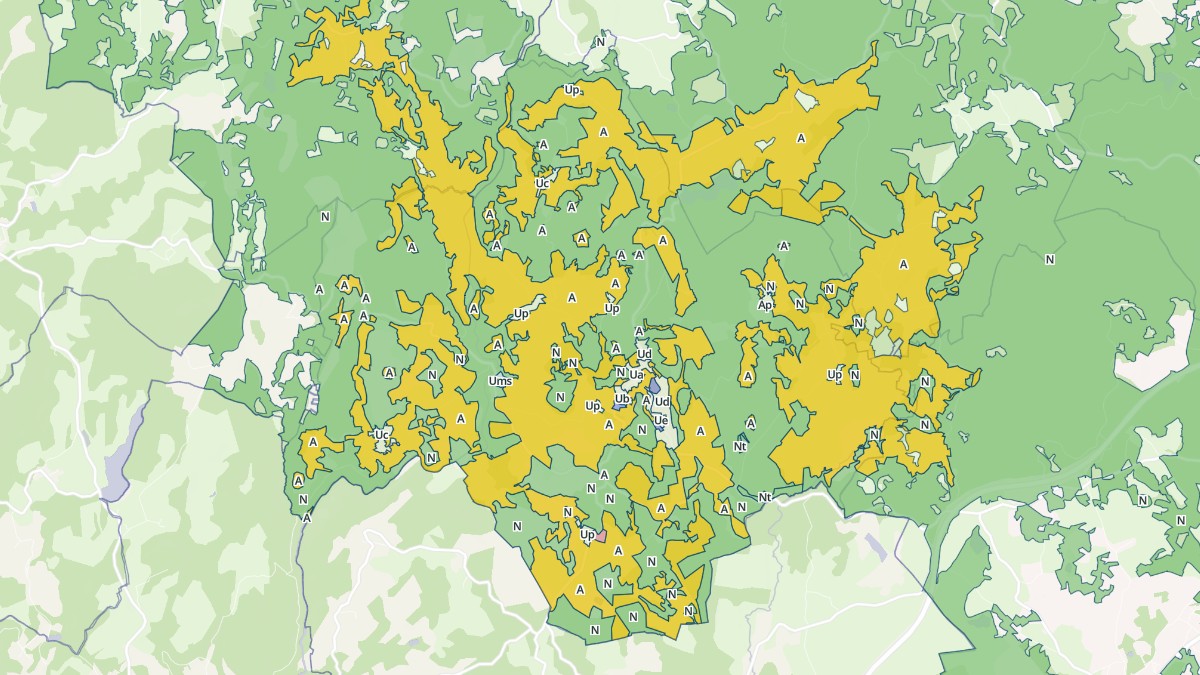 Aperçu cartographique de Sarran, centré sur la commune