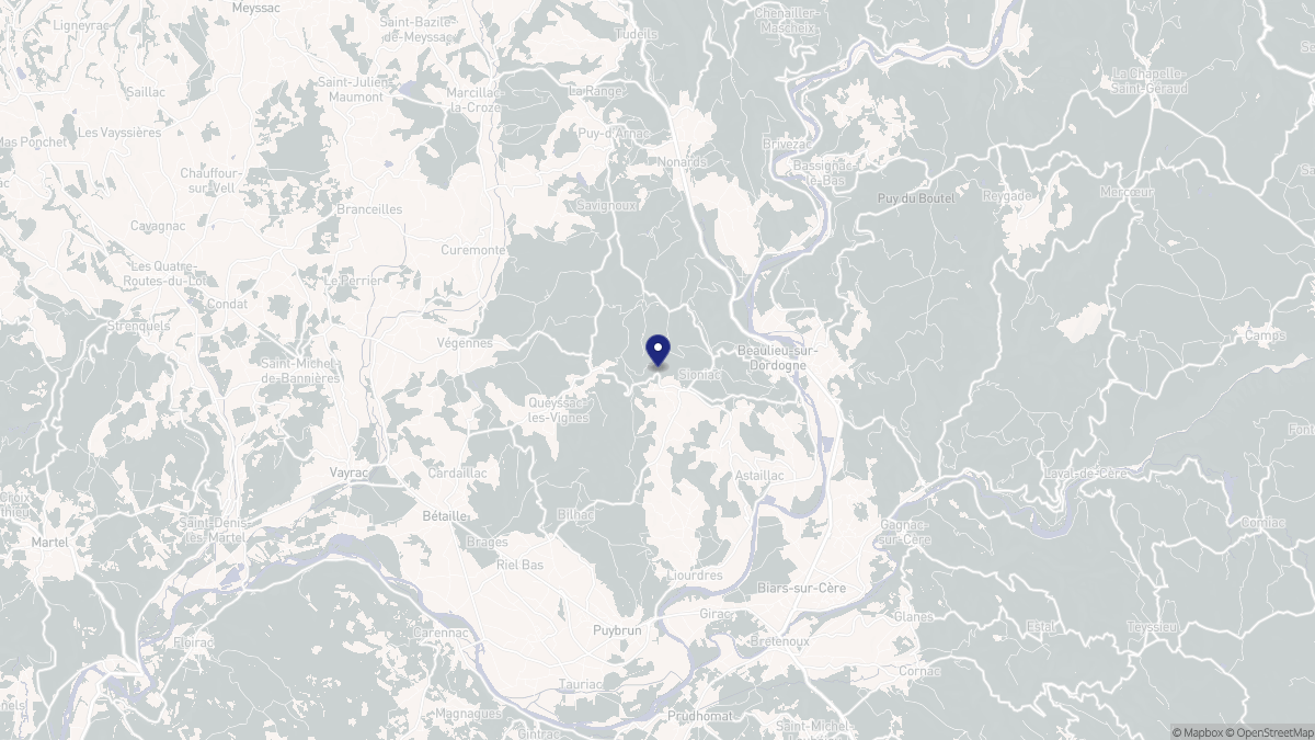 Aperçu cartographique de Sioniac, centré sur la commune