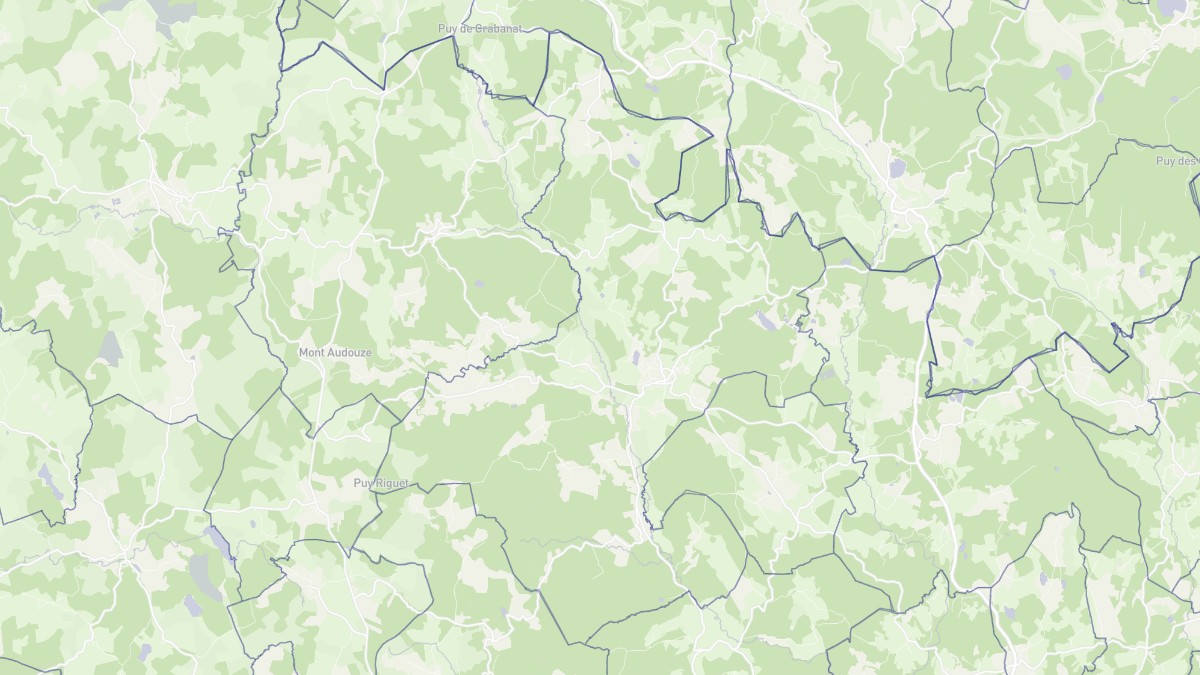Aperçu cartographique de Sornac, centré sur la commune