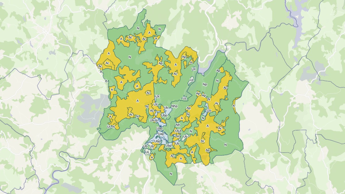 Aperçu cartographique de Treignac, centré sur la commune