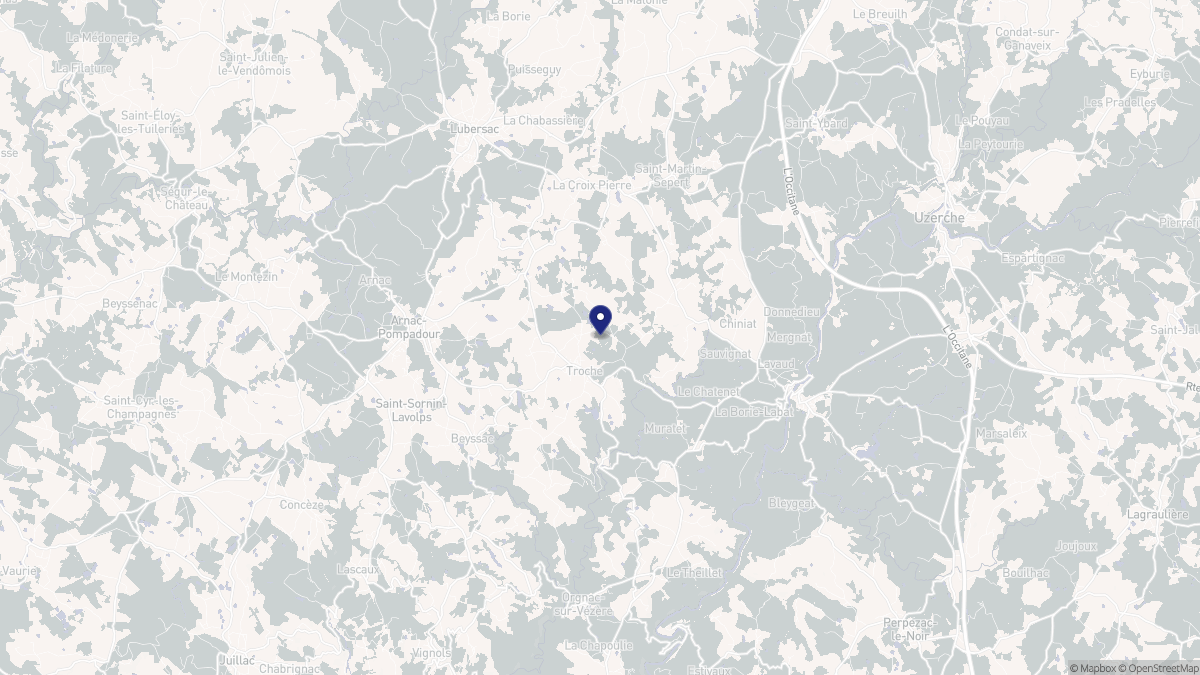 Aperçu cartographique de Troche, centré sur la commune