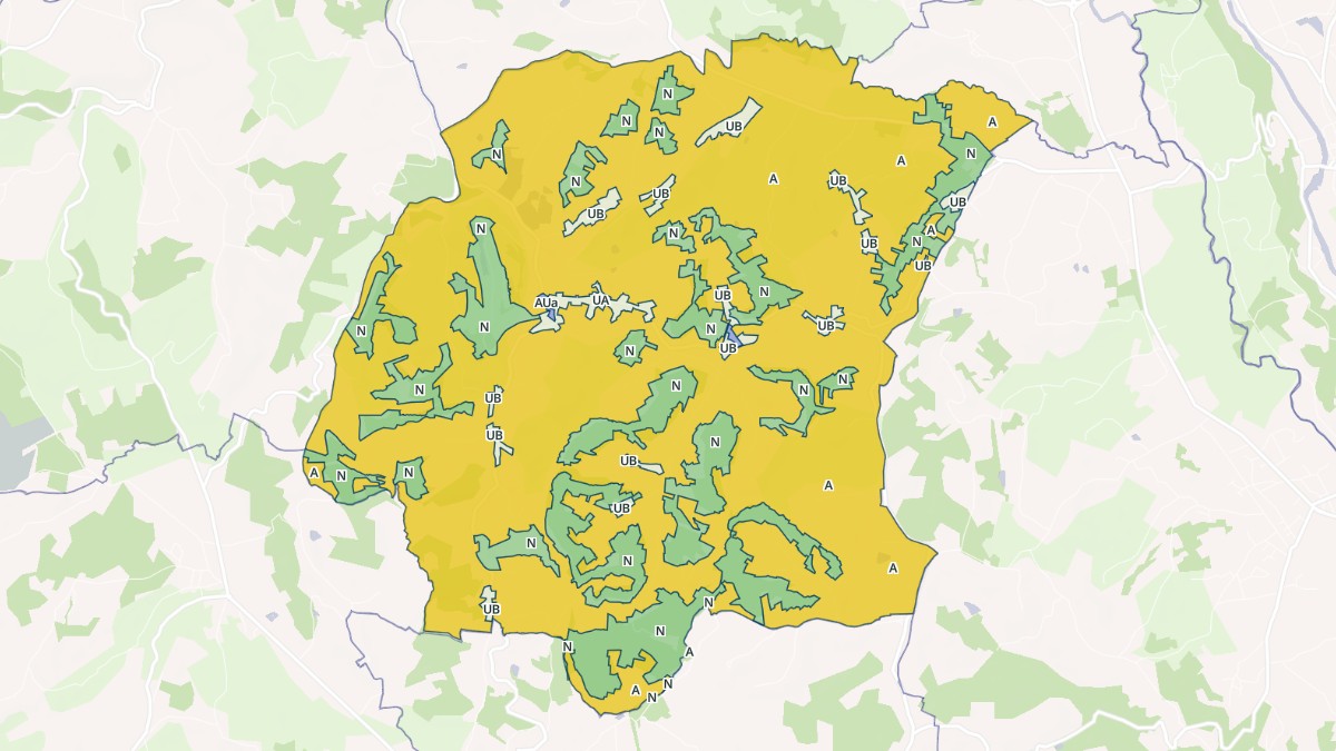 Aperçu cartographique de Yssandon, centré sur la commune