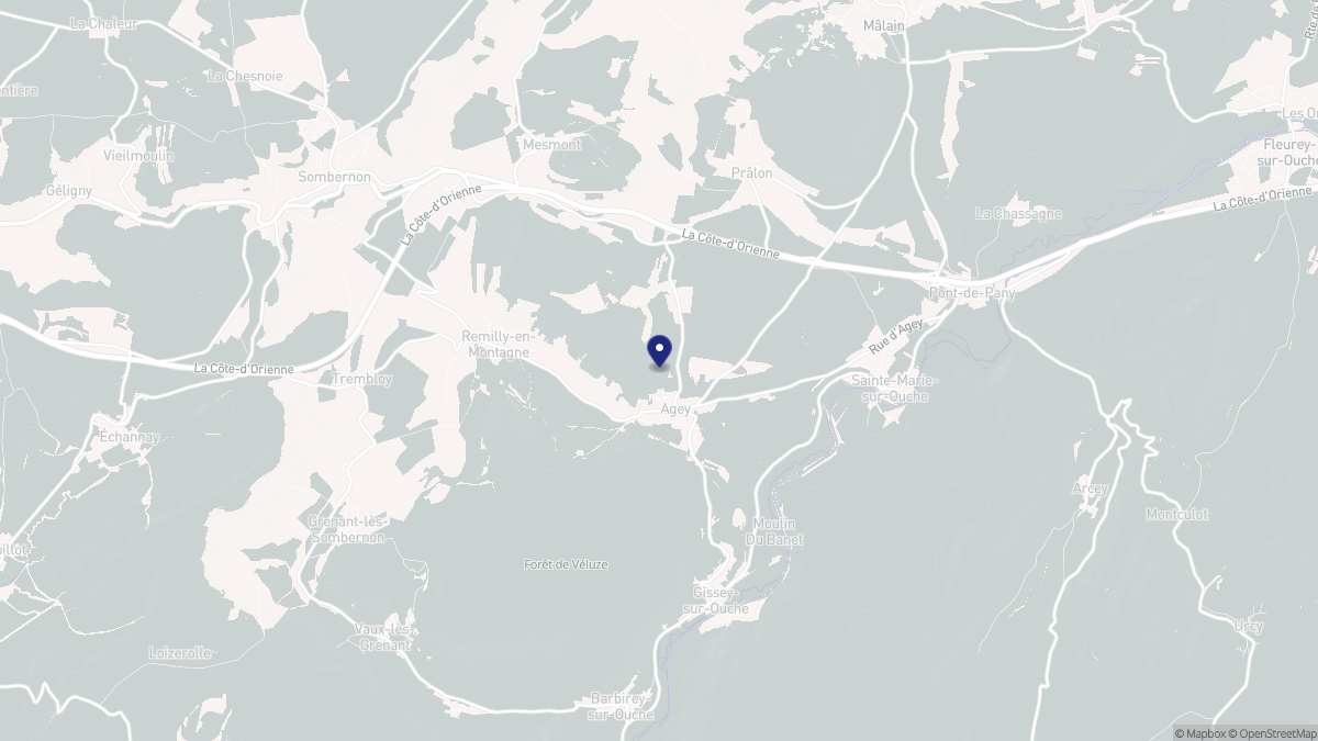 Aperçu cartographique de Agey, centré sur la commune