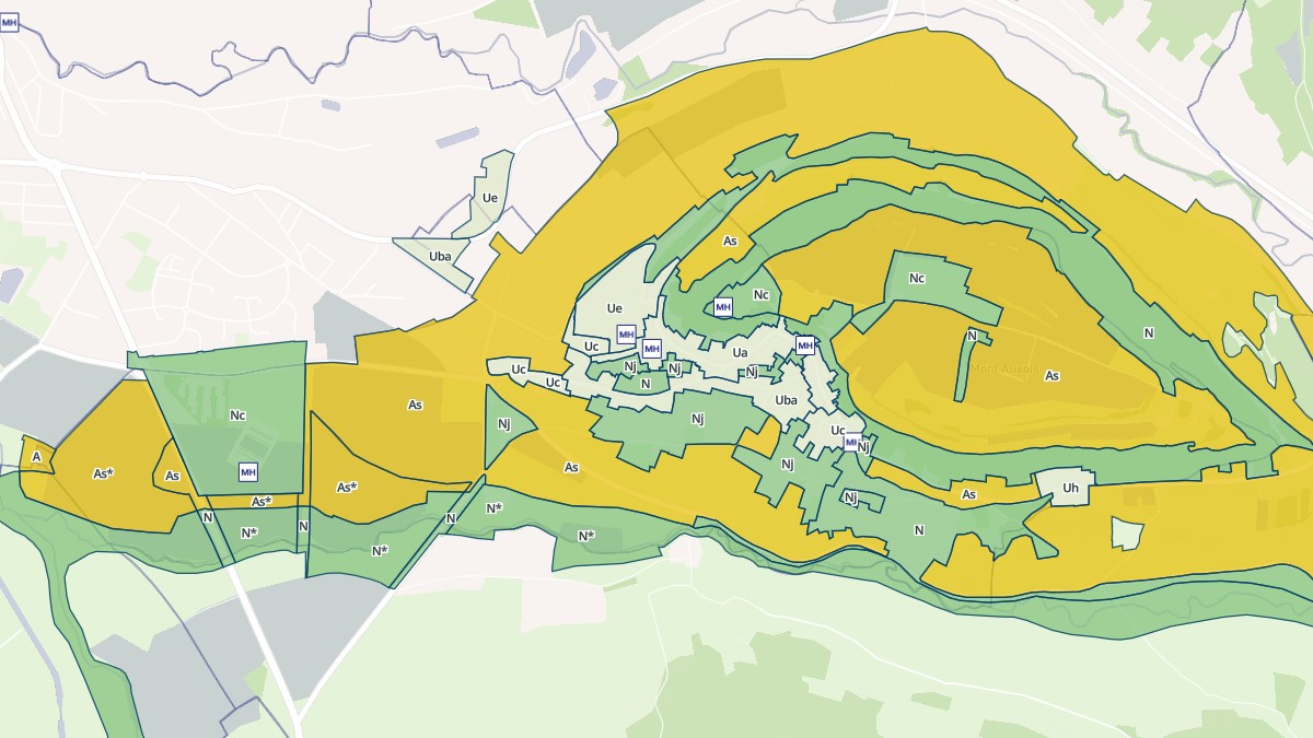 Aperçu cartographique de Alise-Sainte-Reine, centré sur la commune