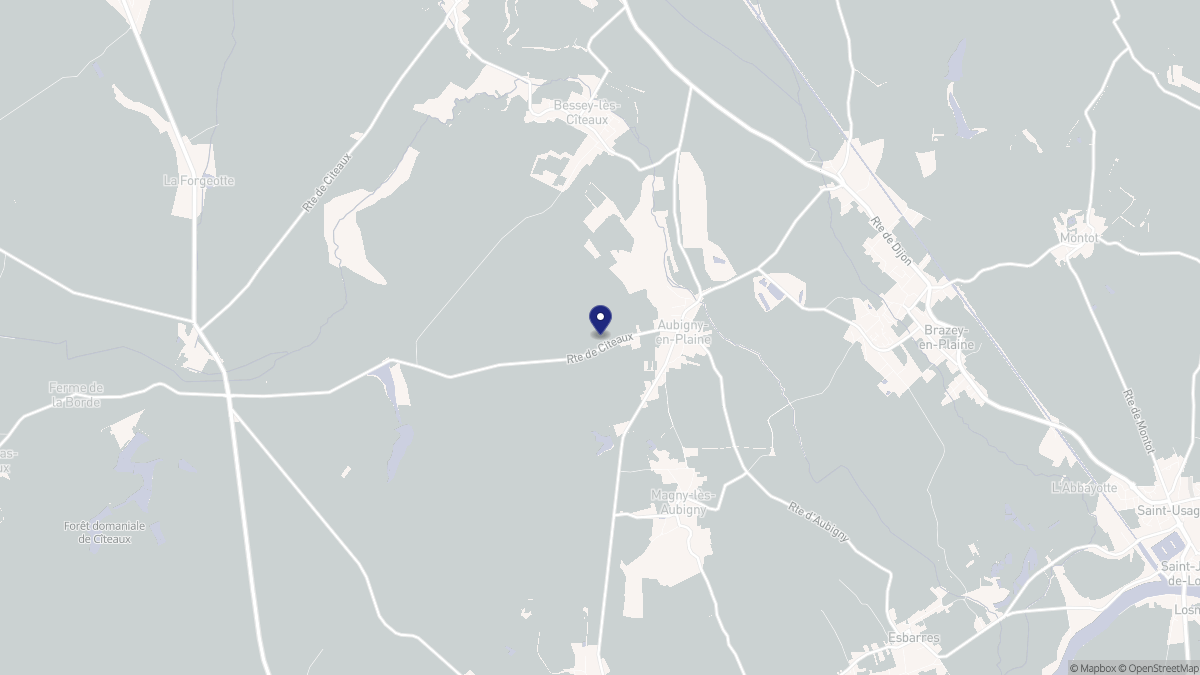 Aperçu cartographique de Aubigny-en-Plaine, centré sur la commune