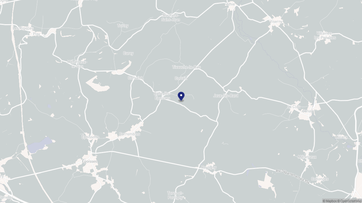 Aperçu cartographique de Bard-lès-Époisses, centré sur la commune