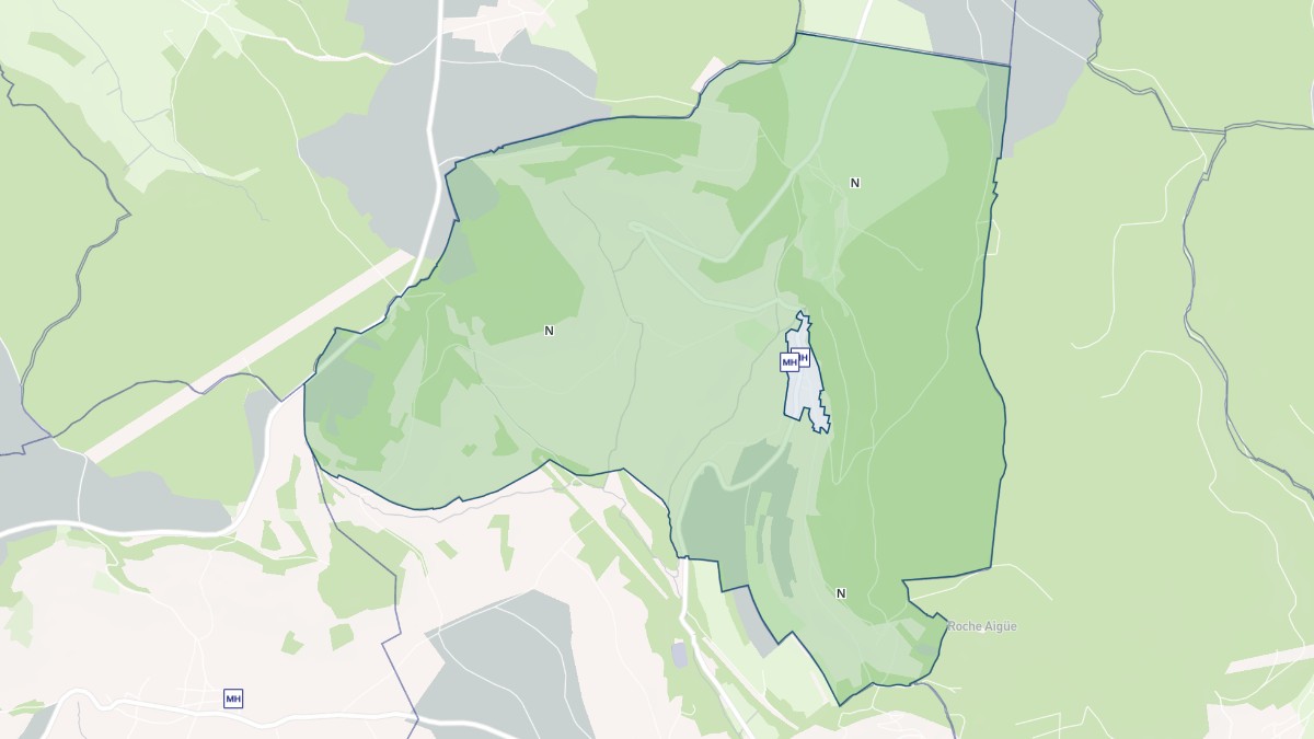 Aperçu cartographique de Baulme-la-Roche, centré sur la commune