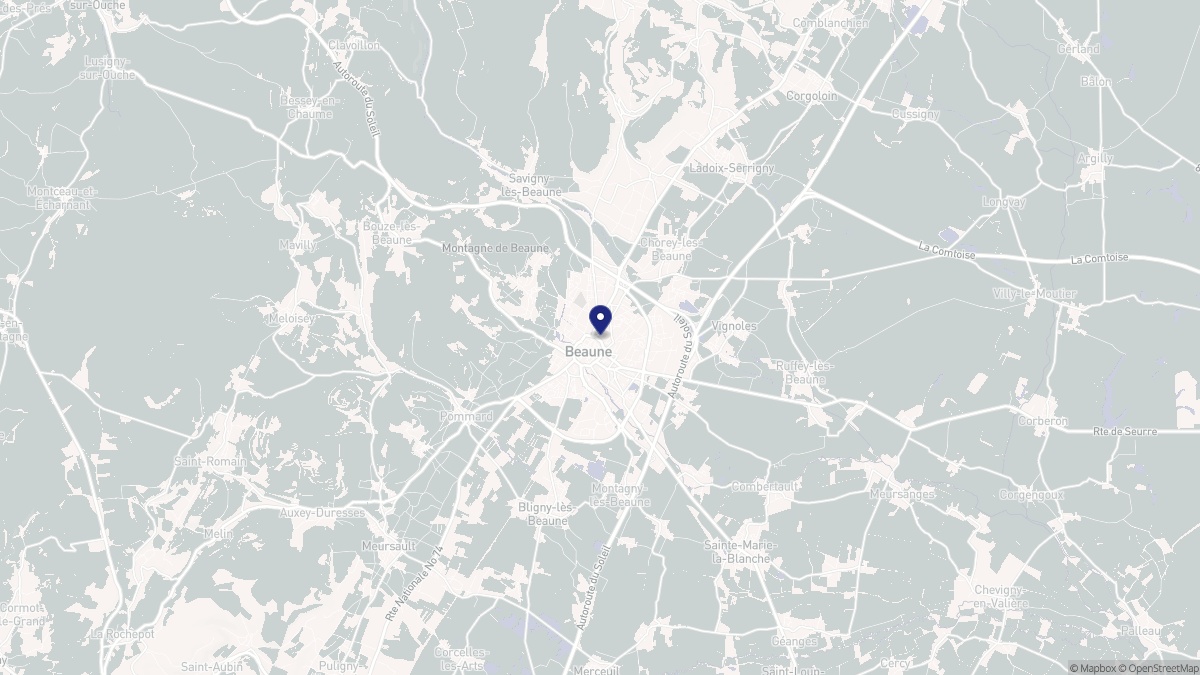 Aperçu cartographique de Beaune, centré sur la commune